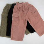 Kids Corduroy Cargo Pants - Three colors