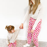 Smiley Checker Pants (Mommy & Me) - 3 Colors