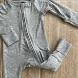 Heather Grey Ribbed Bamboo Jammies (Onesie & Two Piece Set)