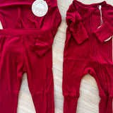 Ribbed Red Bamboo Jammies