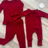 Ribbed Red Bamboo Jammies