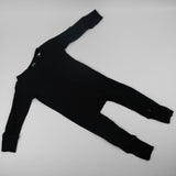 Kids One Piece Black Bamboo Pjs Pajamas  