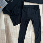 Kids Two Piece Black Bamboo Pjs Pajamas  