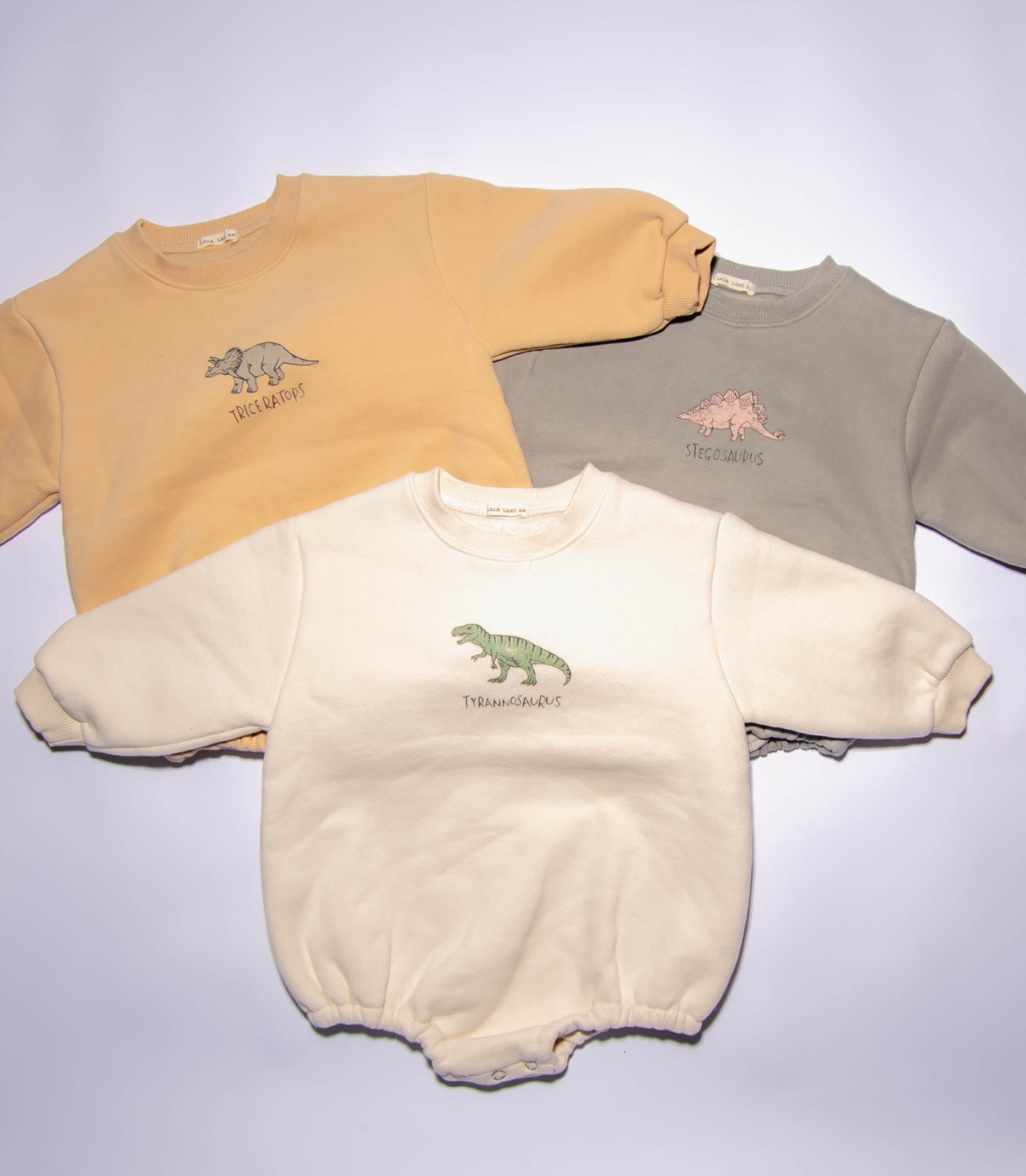 Kids Dinosaur Rompers three color options 