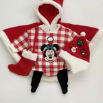 Mickey and Minny Mouse Christmas Checkered Rompers Green and Red 