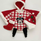 Mickey and Minny Mouse Christmas Checkered Rompers Green and Red 